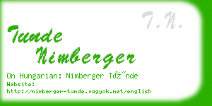 tunde nimberger business card